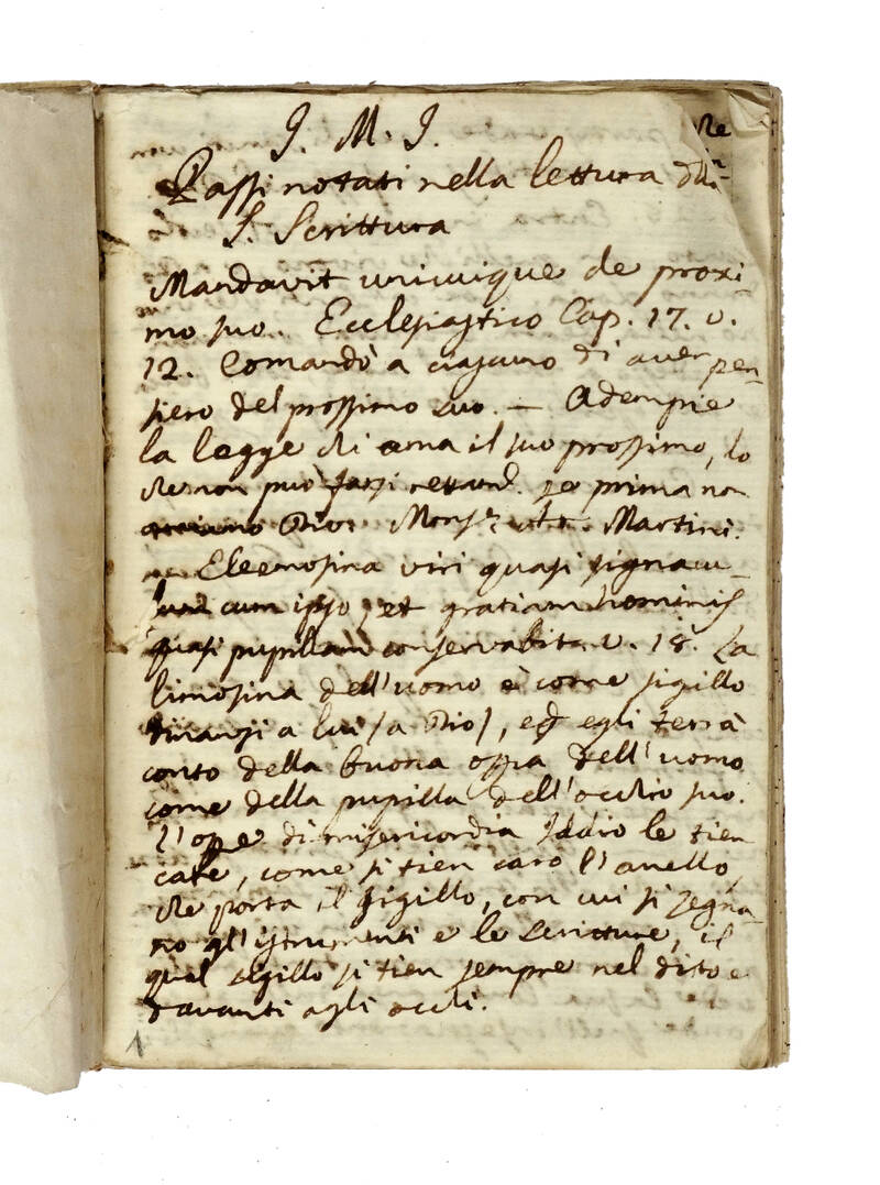 Passi notati nella lettura della S. Scrittura. Passi notati nella lettura della S. Scrittura.