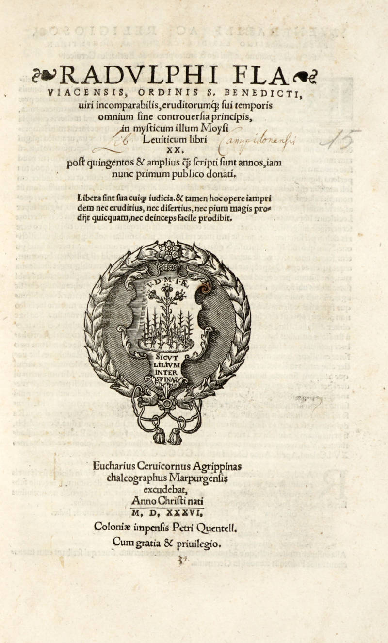 In mysticum illum Moysi Leviticum libri XX. In mysticum illum Moysi Leviticum libri XX.