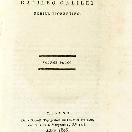Opere di Galileo Galilei nobile fiorentino. Volume primo [-decimo terzo].