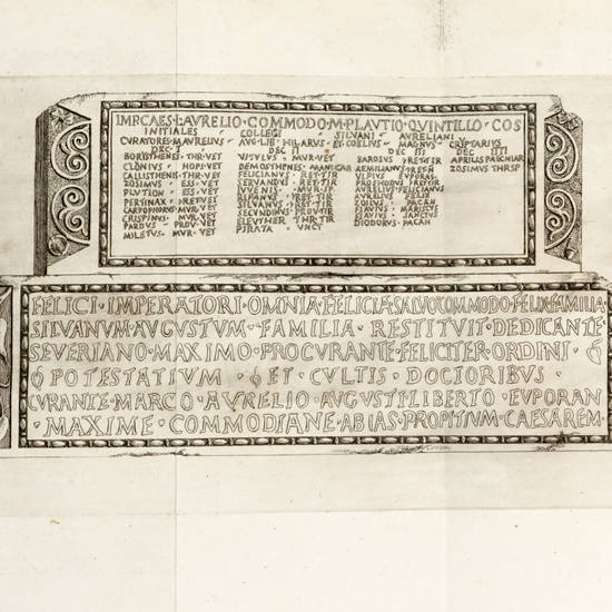 In binas veteres inscriptiones L. Aurelii Commodi imperatoris aetate positas Romae recens detectas dissertatio qua gladiatorum materia fere tota enucleatur.