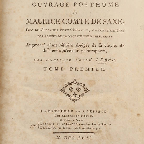 Mes rêveries. Ouvrage posthume...augmenté d'une histoire abrégée de sa vie, & de différentes pièces qui y ont rapport, par mons. l'abbé Pérau.