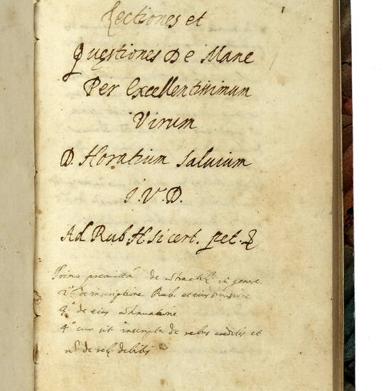 Trattati diversi (in latino). Tomo I: Salvi Orazio. Lectiones et questiones de Mane. (Segue:) Oddi Sforza. Compendium repitiones. Tomo II: Andream (p.) S. J. De obiecto et predicabilibus. Tomo III: Andream (p.) S. J. De praedicamentis. Trattati diversi (in latino). Tomo I: Salvi Orazio. Lectiones et questiones de Mane. (Segue:) Oddi Sforza. Compendium repitiones. Tomo II: Andream (p.) S. J. De obiecto et predicabilibus. Tomo III: Andream (p.) S. J. De praedicamentis.
