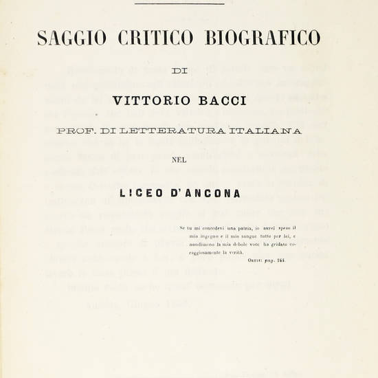 Ugo Foscolo. Saggio critico biografico...