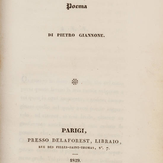 L'Esule. Poema. L'Esule. Poema.
