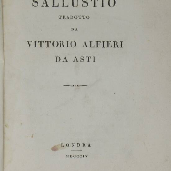 C. Crispo Sallustio, tradotto da Vittorio Alfieri da Asti.