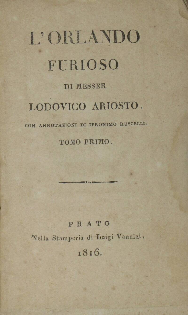 Orlando Furioso...con annotazioni di Ieronimo Ruscelli. (Voll. I-X).