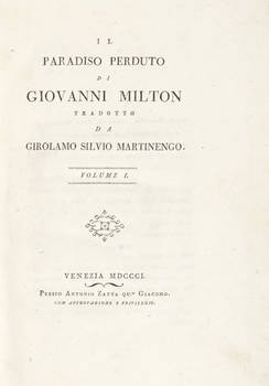 Il Paradiso Perduto. Tradotto da Girolamo Silvio Martinengo.