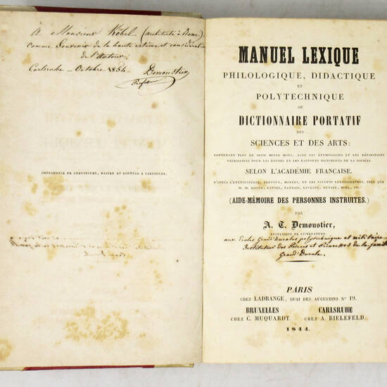 Manuel lexique, philologique, didactique et polytecnique ou Dictionnaire portatif des sciences et des arts...