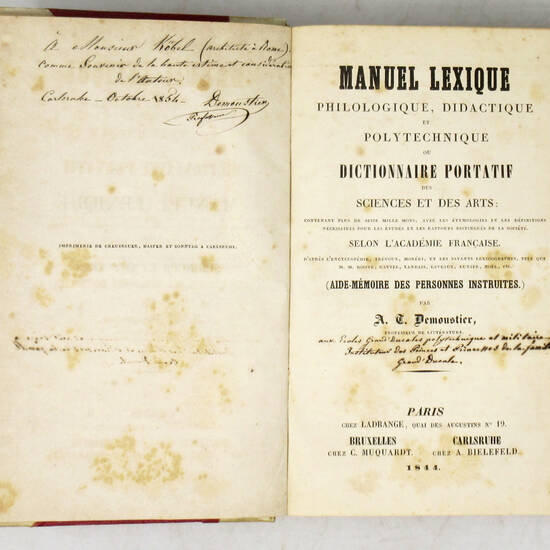 Manuel lexique, philologique, didactique et polytecnique ou Dictionnaire portatif des sciences et des arts...