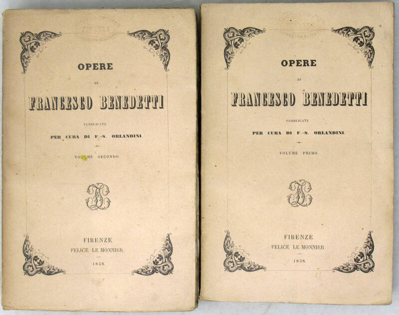Opere, pubblicate per cura di F. -S. Orlandini. Opere, pubblicate per cura di F. -S. Orlandini.