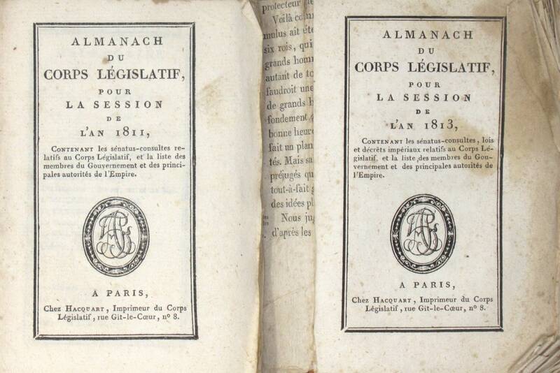 ALMANACH du Corps Législatif, pour la Session de l'An 1811, 1813.