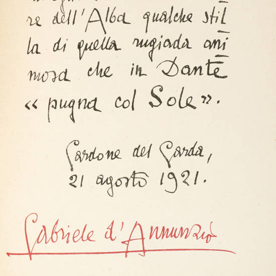Per la Coppa del Benàco. Agli Aviatori Navali. 21 Agosto 1921. Per la Coppa del Benàco. Agli Aviatori Navali. 21 Agosto 1921.