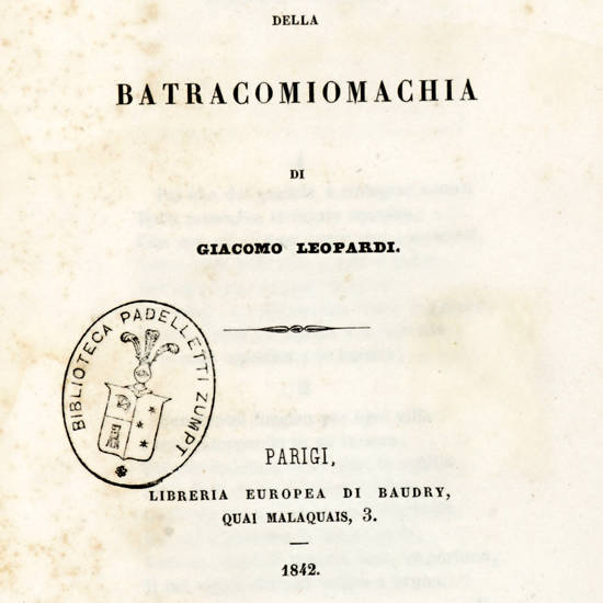 Paralipomeni della Batracomiomachia. Paralipomeni della Batracomiomachia.
