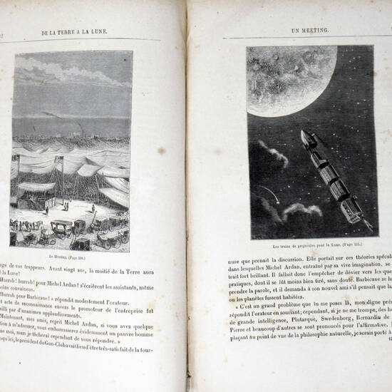 De la terre a la lune, trajet directe en 97 heures 20 minutes. 41 dessins et une Carte par de Montaut.