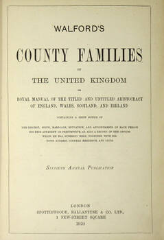 Walford's County Families of the United Kingdom.