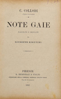 Note gaie, raccolte e ordinate da Giuseppe Rigutini.