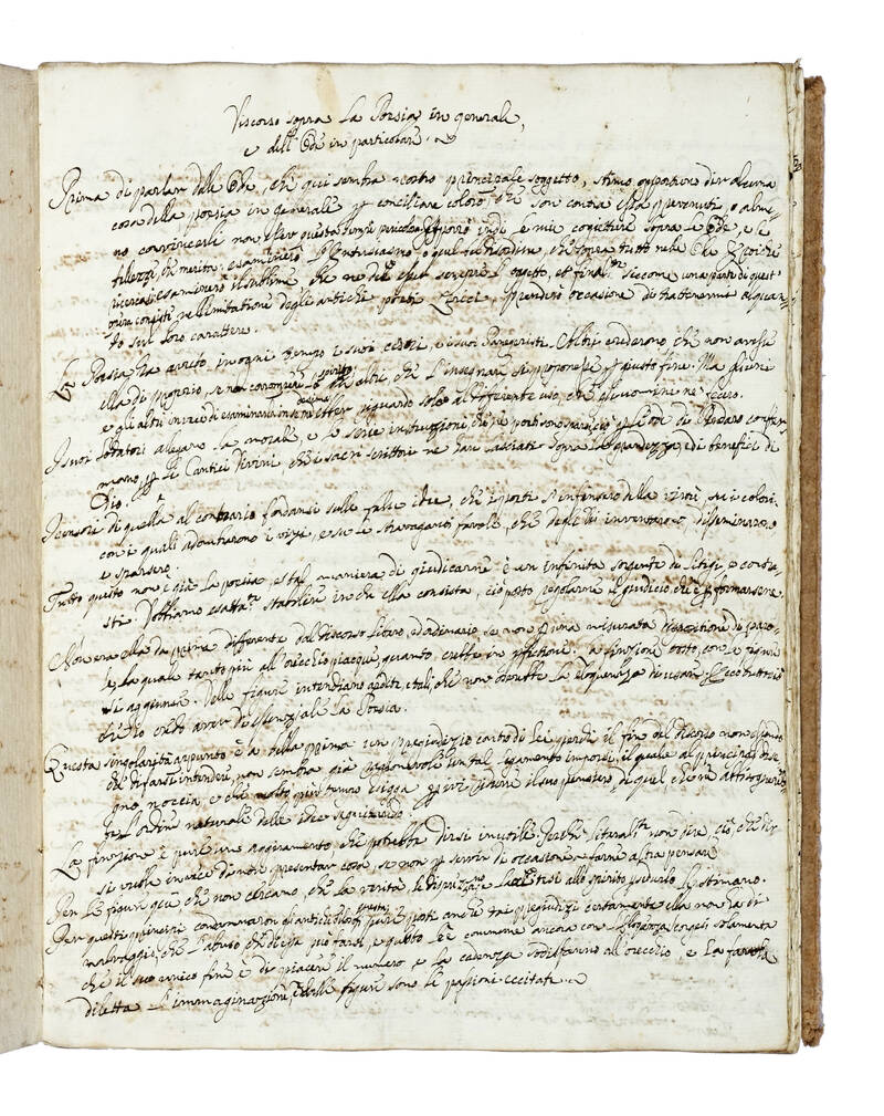 Selva Letteraria. Discorso sopra la poesia in generale e dell'ode in particolare. De poeti lirici greci. Della lirica italiana, ed in genere della material tessitura della italiana poesia. Trattato dalla tragedia.