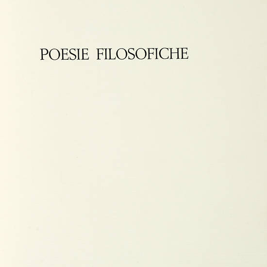 Poesie Filosofiche.