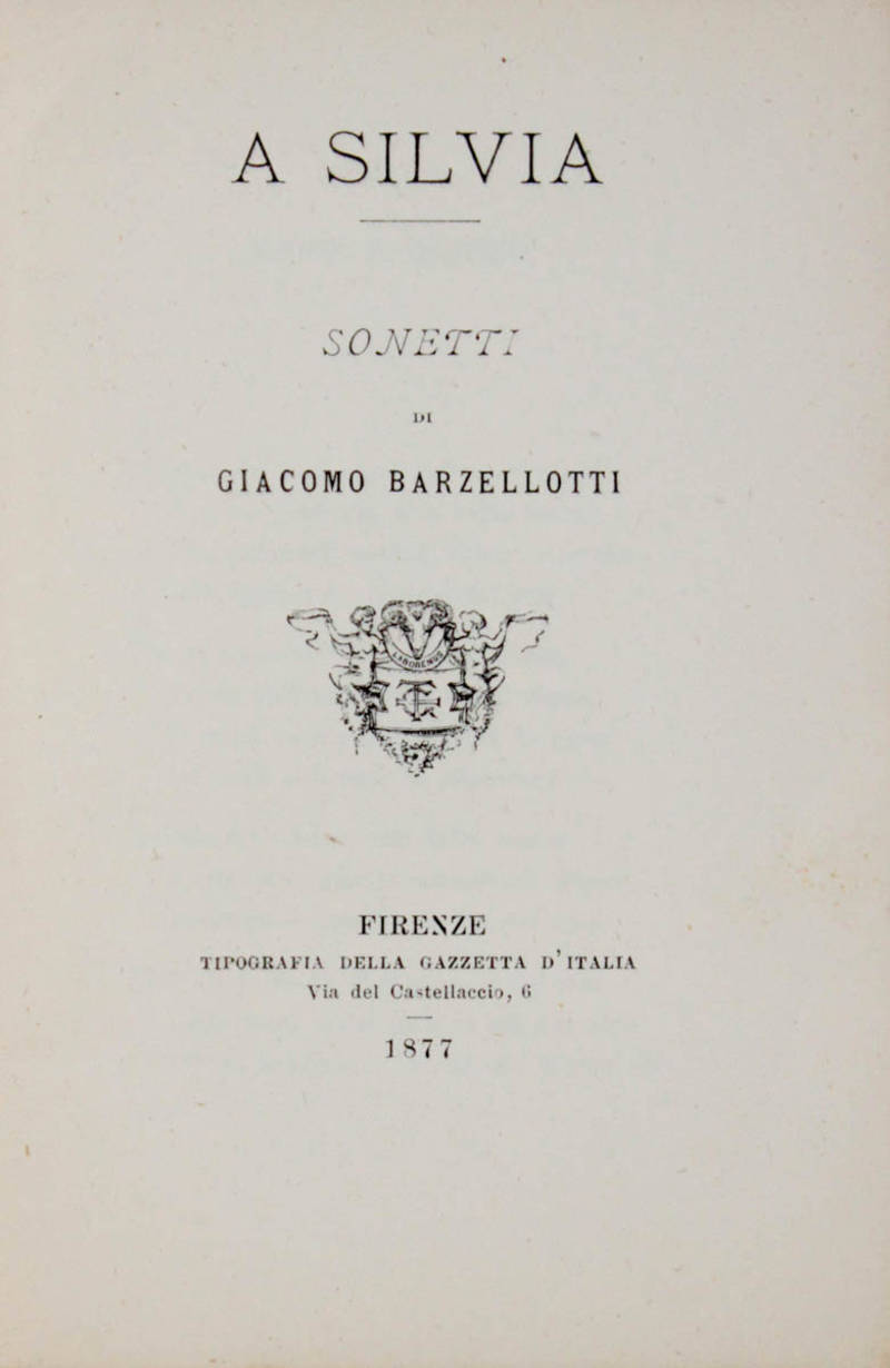 A Silvia. Sonetti.