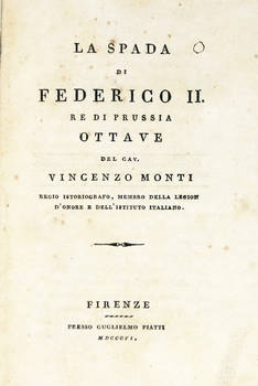 La spada di Federico II re di Prussia. Ottave.