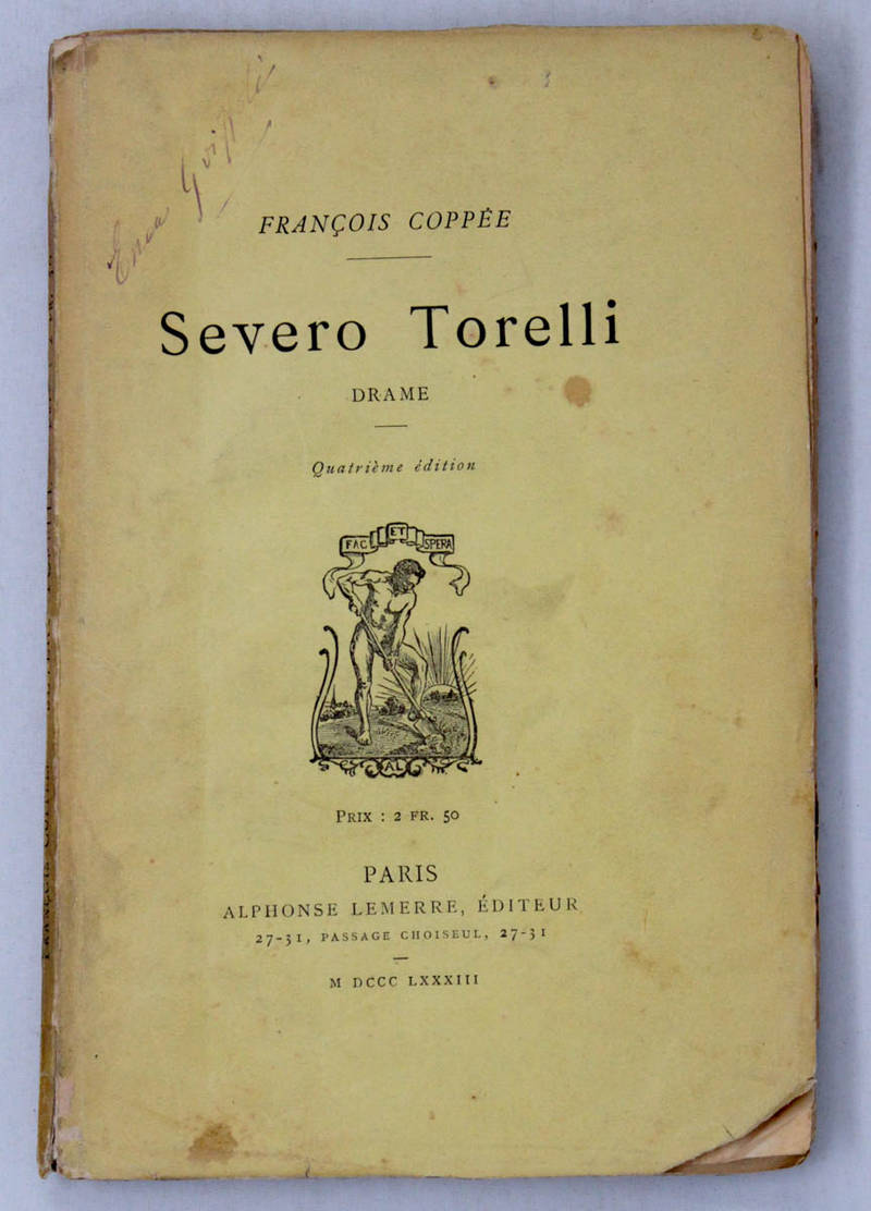 Severo Torelli. Drame en cinq actes en vers.