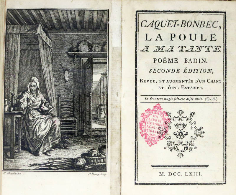 Caquet-Bonbec, la poule a ma tante. Poëme badin. Seconde édition, revue, et augmenté d'un chant et d'un estampe.