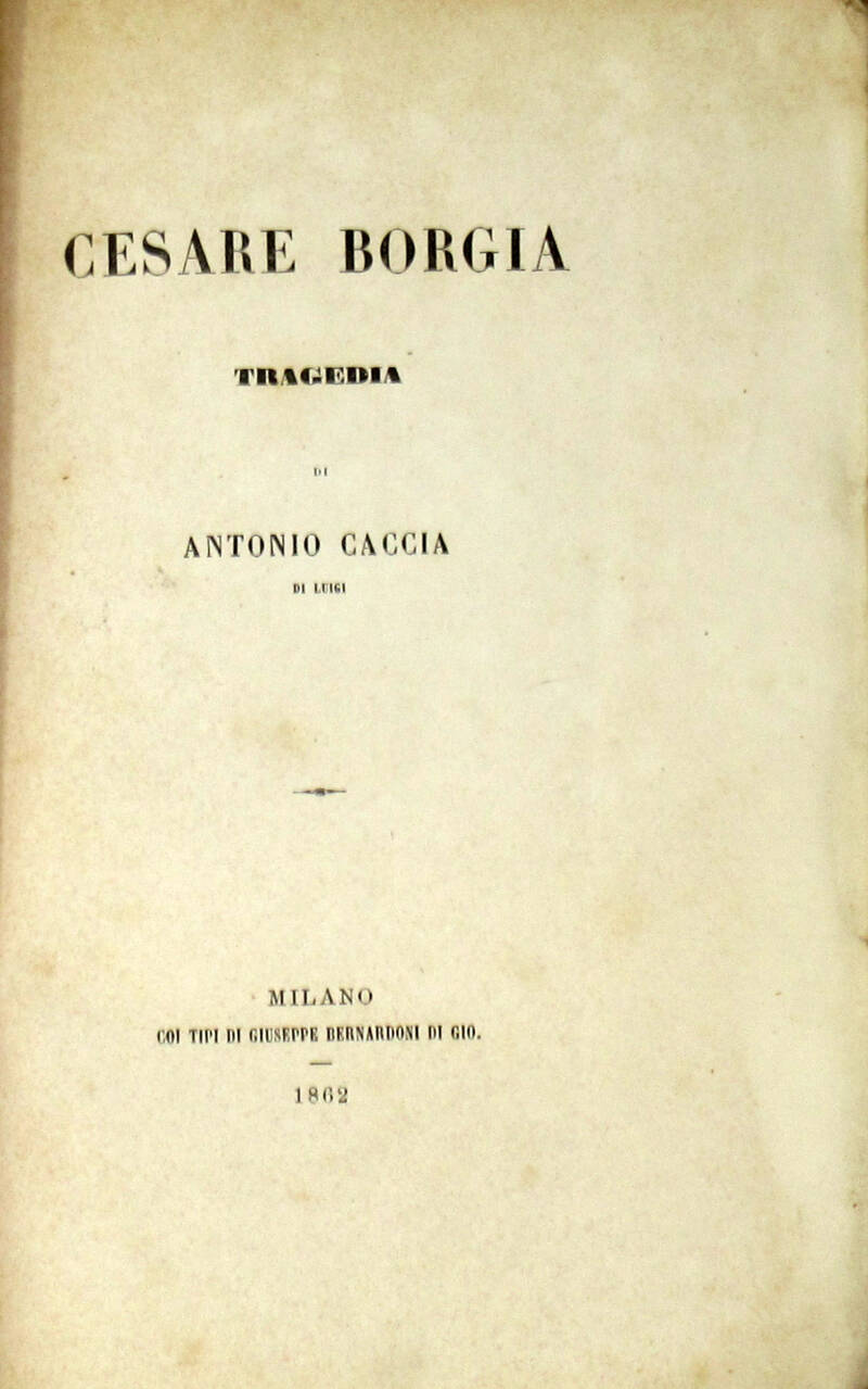 Cesare Borgia. Tragedia.