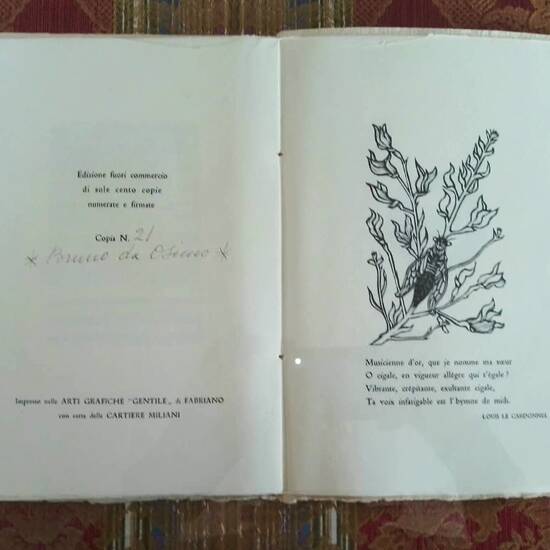 Magalì dal Provenzale di Federico Mistral. Nuova Traduzione di Mario Chini. Per la Musica Italiana di Oswaldo Minervini e per le Xilografie di Bruno da Osimo.