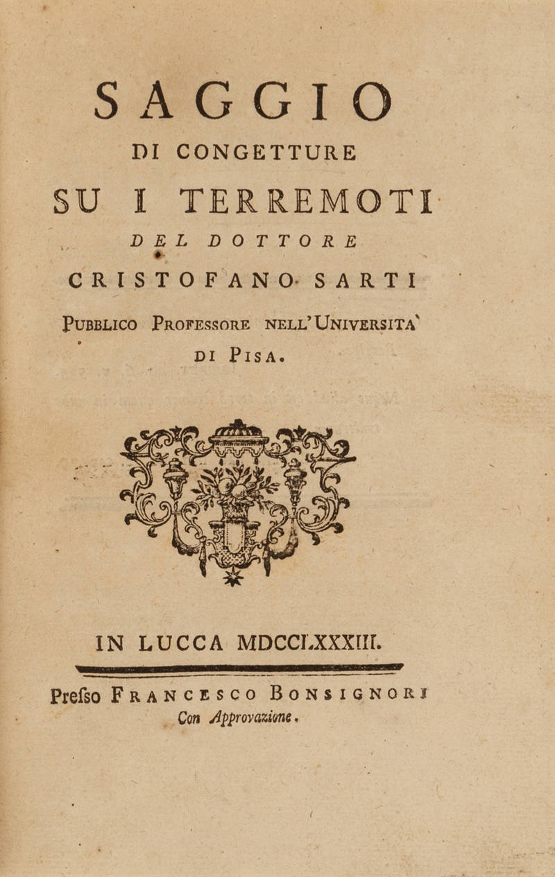 Saggio di congetture su i terremoti. Saggio di congetture su i terremoti.