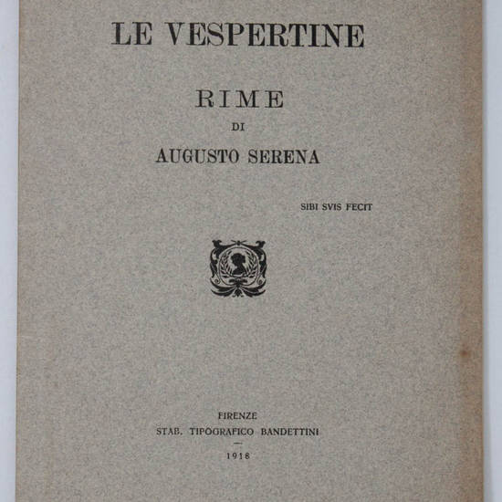 Le vespertine. Rime. Le vespertine. Rime.