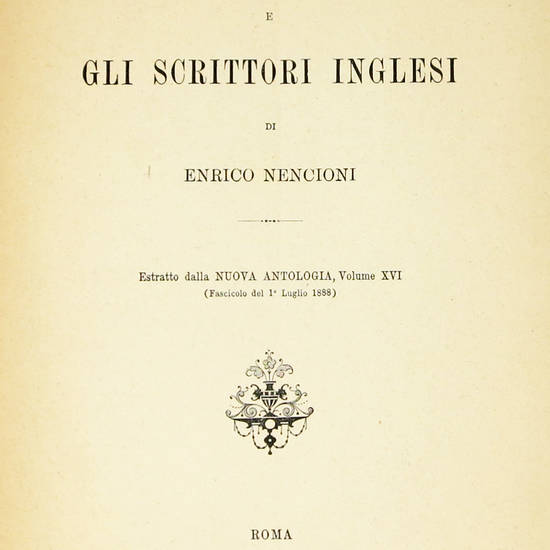 Roma e gli scrittori inglesi. (Estr.).