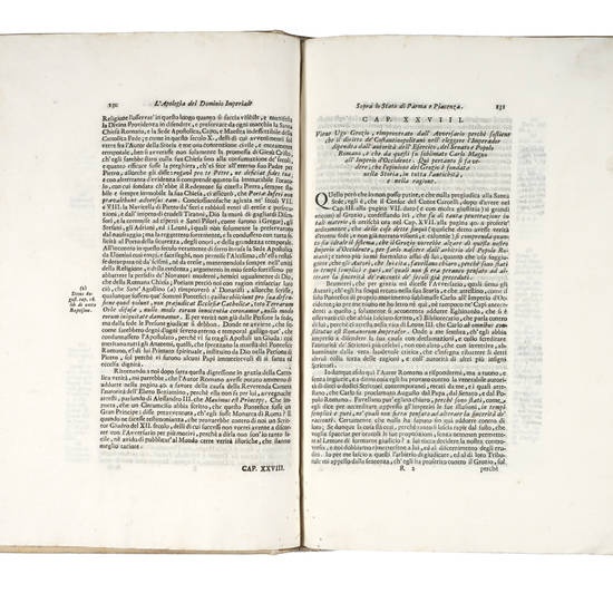 Apologia per la Scrittura pubblicata in Milano l'anno MDCCVII. Ed Osservazioni Critiche sopra l'Istoria del Dominio temporale della Sede Apostolica nel Ducato di Parma e Piacenza. Pubblicata in Roma l'anno MDCCXX. E sopra la Dissertazione Istorico-politic Apologia per la Scrittura pubblicata in Milano l'anno MDCCVII. Ed Osservazioni Critiche sopra l'Istoria del Dominio temporale della Sede Apostolica nel Ducato di Parma e Piacenza. Pubblicata in Roma l'anno MDCCXX. E sopra la Dissertazione Istorico-politic