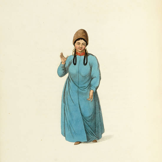 COSTUME (THE) of the Russian Empire, illustrated by a series of Seventy-three engravings. With descriptions in English and French.