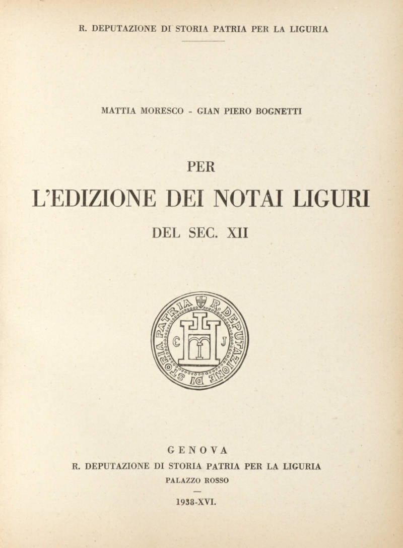 Per l'edizione dei notai liguri del sec. XII.
