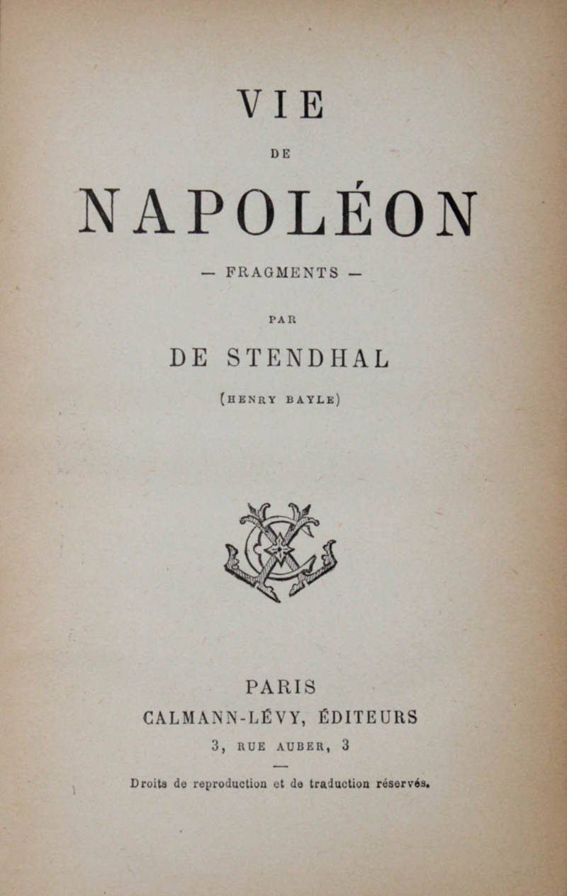 Vie de Napoléon.