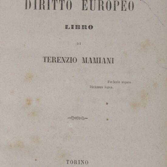 D'un nuovo diritto europeo...