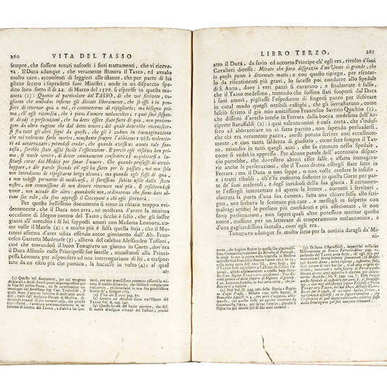 (Tasso T.). La Vita di Torquato Tasso...dedicata all'Altezza Reale Maria Beatrice d'Este arciduchessa d'Austria... (Tasso T.). La Vita di Torquato Tasso...dedicata all'Altezza Reale Maria Beatrice d'Este arciduchessa d'Austria...