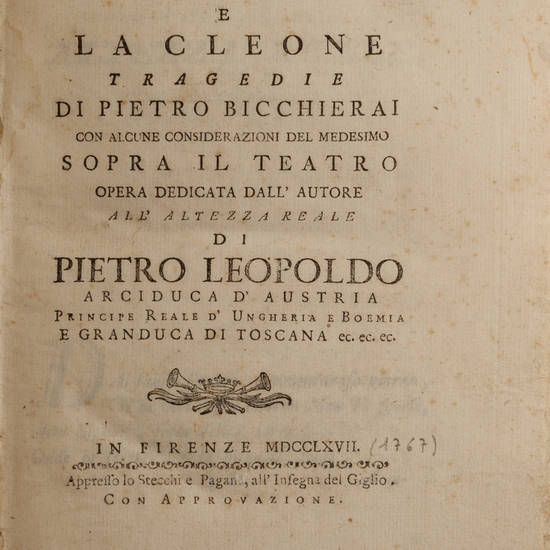 La Virginia e la Cleone. Tragedie. Con alcune considerazioni del medesimo sopra il Teatro...