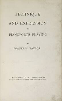 Technique and expression in Pianoforte Playing.