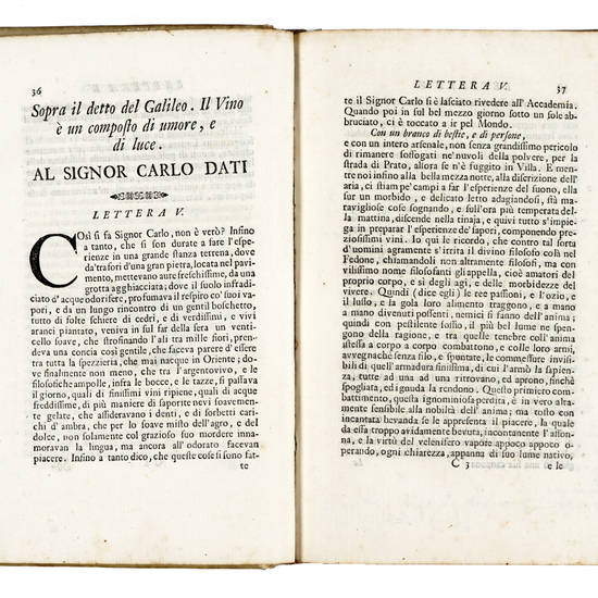 Lettere scientifiche ed erudite del Conte....Gentiluomo Trattenuto, e del Consiglio di Stato dell'Altezza Reale del serenissimo Granduca di Toscana.