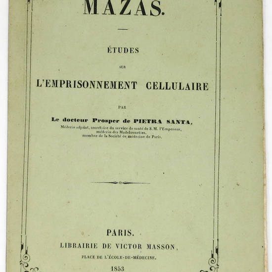 Études sur l'emprisonnement cellulaire. Études sur l'emprisonnement cellulaire.
