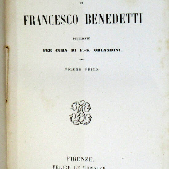 Opere, pubblicate per cura di F. -S. Orlandini. Opere, pubblicate per cura di F. -S. Orlandini.