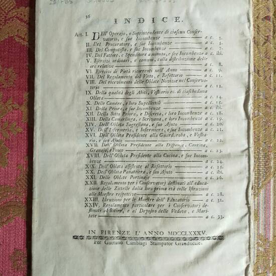 Regolamento Generale per i nuovi Conservatorj. Regolamento Generale per i nuovi Conservatorj.