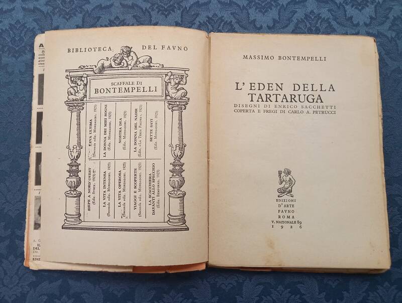 L'Eden della Tartaruga. Disegni di Enrico Sacchetti coperta e fregi di Carlo A. Petrucci. L'Eden della Tartaruga. Disegni di Enrico Sacchetti coperta e fregi di Carlo A. Petrucci.