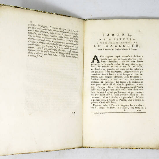 Parere, o sia Lettera scritta da un'amico del Friuli, ad un'amico di Venezia, sopra il Pometto intitolato Le Raccolte, con la risposta dell'amico di Venezia all'amico del Friuli. Parere, o sia Lettera scritta da un'amico del Friuli, ad un'amico di Venezia, sopra il Pometto intitolato Le Raccolte, con la risposta dell'amico di Venezia all'amico del Friuli.
