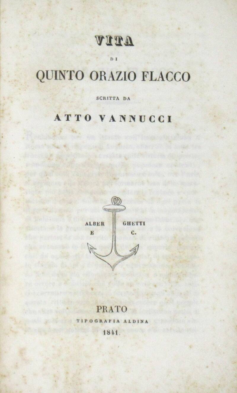 Vita di Quinto Orazio Flacco.