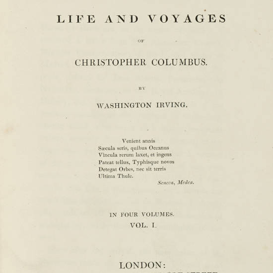 A History of the Life and Voyages of Christopher Columbus.