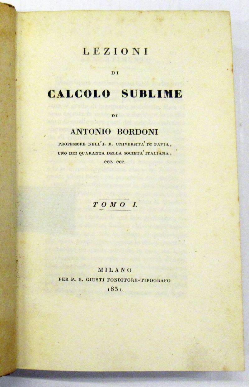 Lezioni di calcolo sublime.