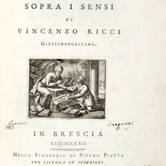 Dissertazione fisico-morale sopra i sensi. Dissertazione fisico-morale sopra i sensi.