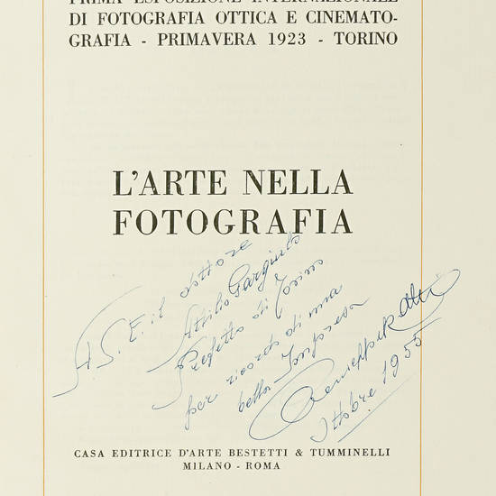 L'Arte nella Fotografia. Prima esposizione internazionale di fotografia e ottica cinematografia - Primavera 1923-Torino